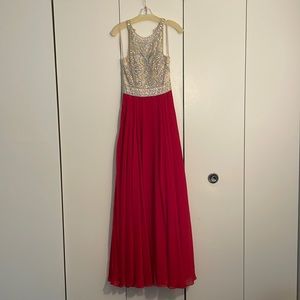 Size 2 Clarisse Red/Nude Formal Gown